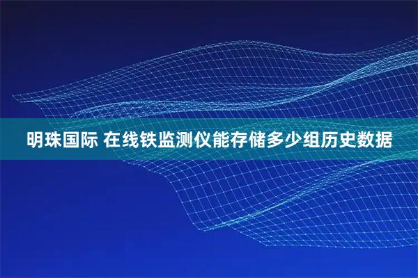 明珠国际 在线铁监测仪能存储多少组历史数据