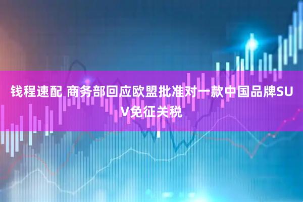 钱程速配 商务部回应欧盟批准对一款中国品牌SUV免征关税