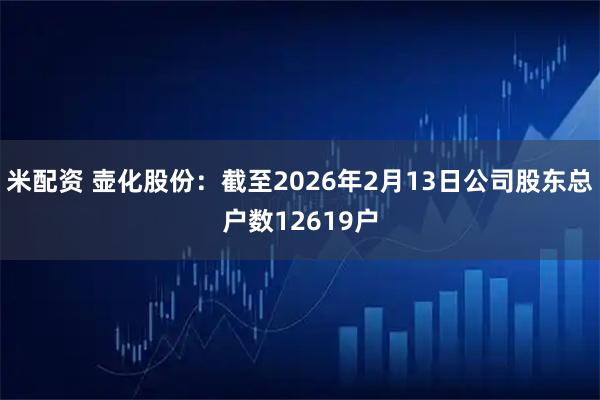 米配资 壶化股份：截至2026年2月13日公司股东总户数12619户